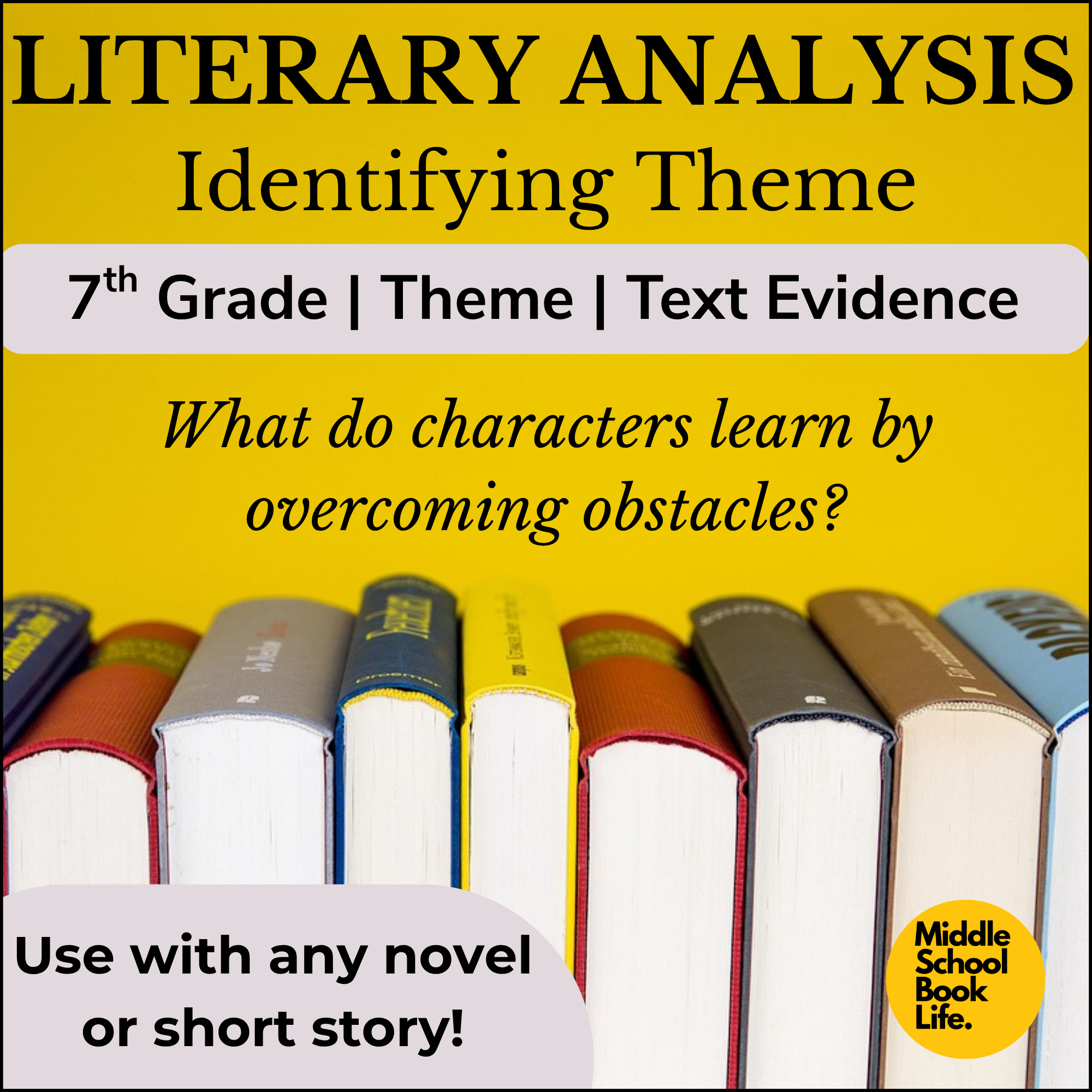 Product cover image for Literary Analysis Identifying Theme Activity by Middle School Book Life